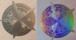 paper security point micro embossed foil embedded